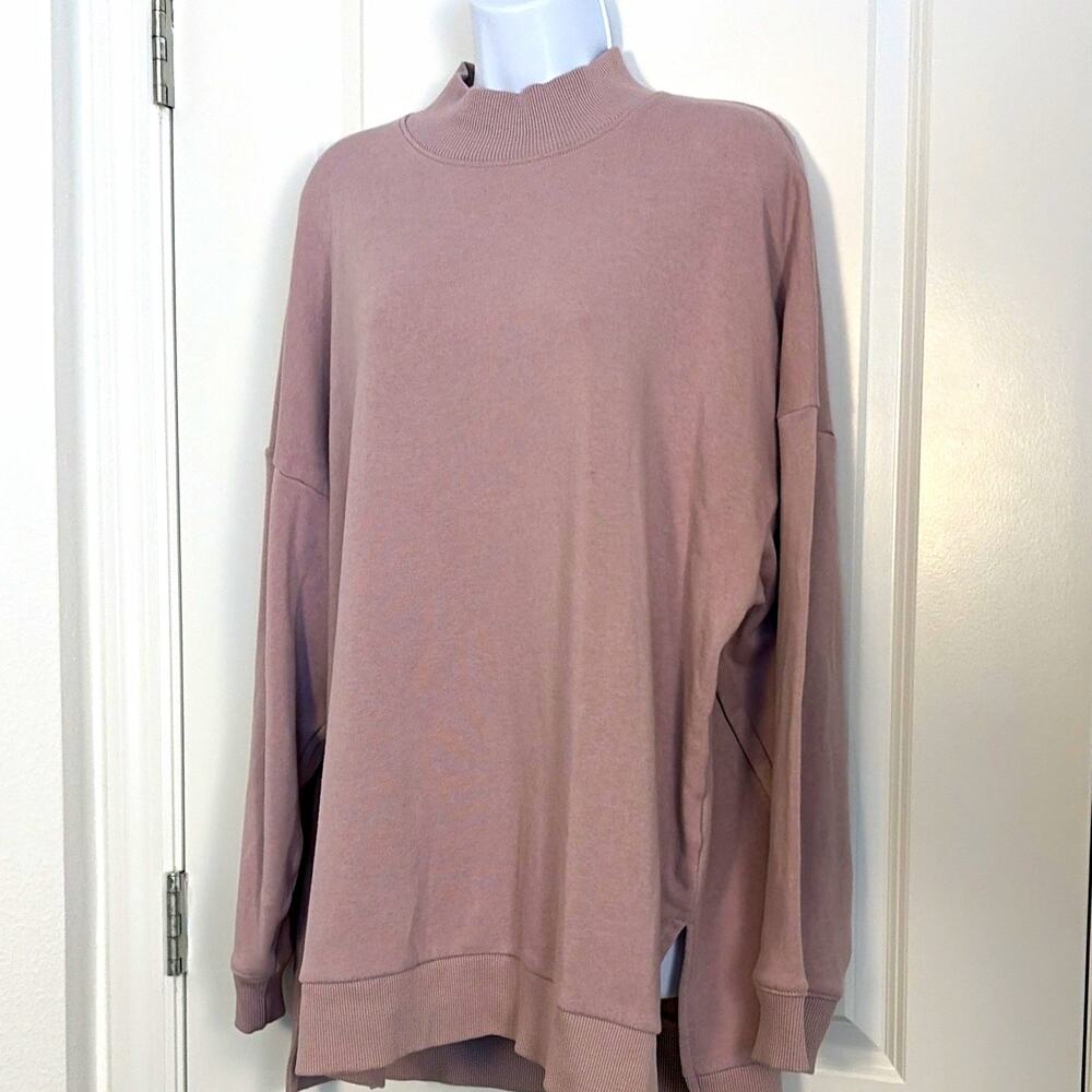 American Eagle Ahh-mazing Soft Women's Purple Mock Neck Fleece Sweatshirt L